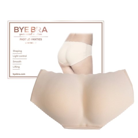 Bye Bra Padded Panties M Nude - Majtki modelujące niski stan beżowe Bye Bra Padded Panties M Nude - Majtki modelujące niski stan beżowe