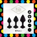 FeelzToys Bibi Black - Zestaw 3 anatomicznych wtyczek silikonowych