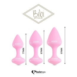 FeelzToys Bibi Pink - Zestaw trzech anatomicznych korkow silikonowych