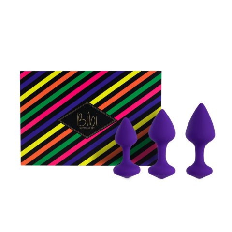 FeelzToys Bibi Purple - Zestaw 3 elastycznych zatyczek, silikon FeelzToys Bibi Purple - Zestaw 3 elastycznych zatyczek, silikon