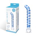 Glas Mr. Swirly - szklany aplikator zakrzywiony, spiralna tekstura, 16 cm