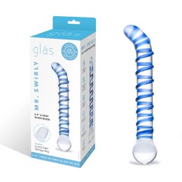 Glas Mr. Swirly - szklany aplikator zakrzywiony, spiralna tekstura, 16 cm