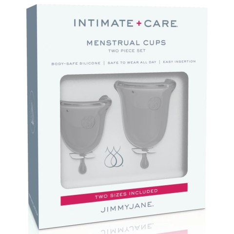 Jimmyjane Menstrual Cups Clear silikonowe kubeczki menstruacyjne 2 rozmiary Jimmyjane Menstrual Cups Clear silikonowe kubeczki menstruacyjne 2 rozmiary