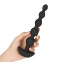 B-Vibe Cinco Black - silikonowy model z wibracją, 5 segmentow, pilot