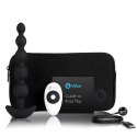 B-Vibe Cinco Black - silikonowy model z wibracją, 5 segmentow, pilot
