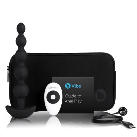 B-Vibe Cinco Black - silikonowy model z wibracją, 5 segmentow, pilot B-Vibe Cinco Black - silikonowy model z wibracją, 5 segmentow, pilot