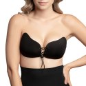 Bye Bra Lace-It Bra D Czarny - Samonośny biustonosz wiązany na przodzie