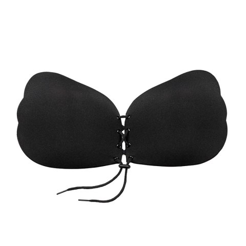 Bye Bra Lace-It Bra samonośny biustonosz A czarny sznurowany Bye Bra Lace-It Bra samonośny biustonosz A czarny sznurowany