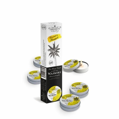Petits Joujoux Waikiki Zestaw 5 Świec do Masażu Kokos Ananas 5x33g Petits Joujoux Waikiki Zestaw 5 Świec do Masażu Kokos Ananas 5x33g