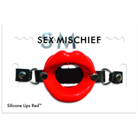 S&M Knebel Silikonowy Lips Red z Regulowanym Paskiem 64 cm S&M Knebel Silikonowy Lips Red z Regulowanym Paskiem 64 cm