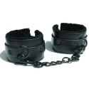 S&M Shadow Kajdanki z futerkiem, czarne, 23 cm, vegan leather