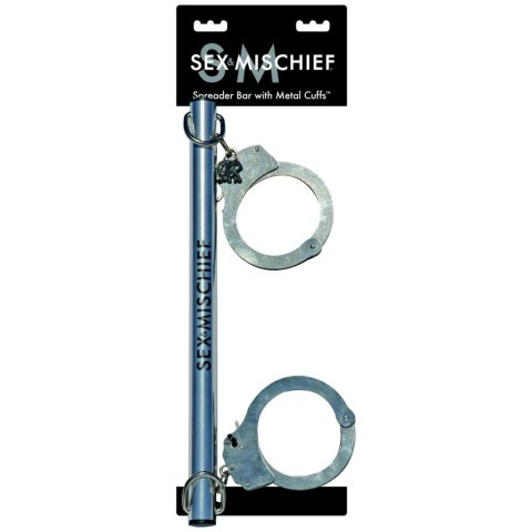 Sportsheets S&M Spreader Bar z metalowymi mankietami 66 cm Sportsheets S&M Spreader Bar z metalowymi mankietami 66 cm