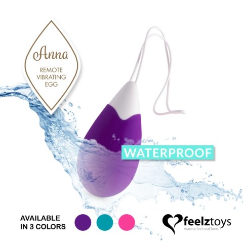 FeelzToys Anna Deep Purple - Jajko wibrujące z pilotem, silikon, 10 trybow FeelzToys Anna Deep Purple - Jajko wibrujące z pilotem, silikon, 10 trybow
