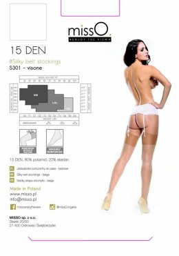 MissO S301 Pończochy do pasa beżowe S/M - cienka, wytrzymała dzianina