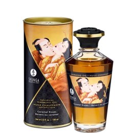 Shunga Aphrodisiac Warming Oil Caramel Kisses 100ml - Olejek Rozgrzewający Karmelowy