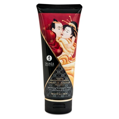 Shunga Massage Cream Sparkling Strawberry Wine 200 ml - krem do masażu Shunga Massage Cream Sparkling Strawberry Wine 200 ml - krem do masażu