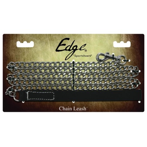 Sportsheets Edge Chain Leash smycz skorzana z metalowym łańcuchem 119cm Sportsheets Edge Chain Leash smycz skorzana z metalowym łańcuchem 119cm