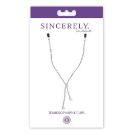 Sportsheets Sincerely Teardrop ozdobne klipsy na ciało z łańcuszkiem 45,7cm