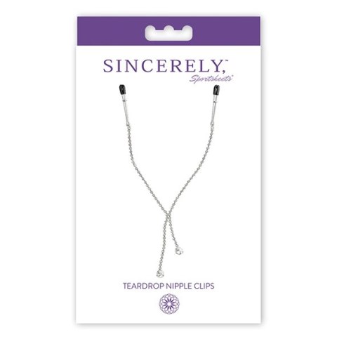 Sportsheets Sincerely Teardrop ozdobne klipsy na ciało z łańcuszkiem 45,7cm Sportsheets Sincerely Teardrop ozdobne klipsy na ciało z łańcuszkiem 45,7cm