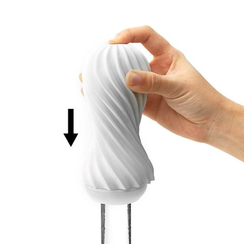 Tenga Flex Silky White - elastyczna maszyna intymna spiralna, biała Tenga Flex Silky White - elastyczna maszyna intymna spiralna, biała
