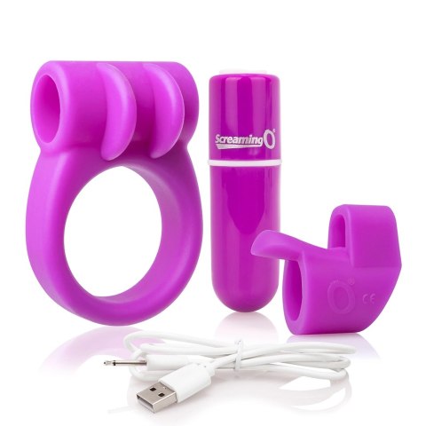 The Screaming O Charged CombO Kit #1 Purple - Zestaw akcesoriow wielofunkcyjnych The Screaming O Charged CombO Kit #1 Purple - Zestaw akcesoriow wielofunkcyjnych