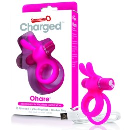 The Screaming O Charged Ohare Pink - podwojny pierścień z wibracjami, silikonowy