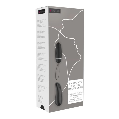 B Swish bnaughty Deluxe Unleashed Black - bezprzewodowe jajeczko, 6 trybow, silikon B Swish bnaughty Deluxe Unleashed Black - bezprzewodowe jajeczko, 6 trybow, silikon
