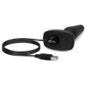B-Vibe Trio Plug Black - model z 3 silnikami, pilot, silikon, średni