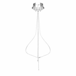 Bijoux Indiscrets Desir Metallique Collar Silver - stylowa obroża metaliczna srebrna