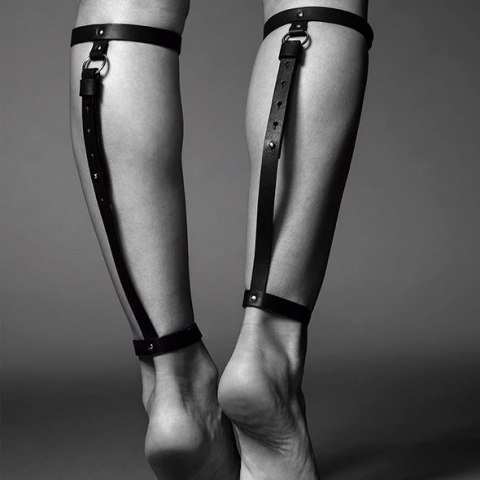 Bijoux Indiscrets Maze Back Leg Garter Black - Regulowany pasek na nogę Bijoux Indiscrets Maze Back Leg Garter Black - Regulowany pasek na nogę