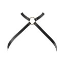 Bijoux Indiscrets Maze Chest Thin Harness Black - Regulowana uprząż z ekoskory