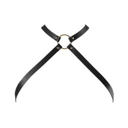 Bijoux Indiscrets Maze Chest Thin Harness Black - Regulowana uprząż z ekoskory