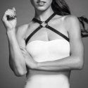 Bijoux Indiscrets Maze Chest Thin Harness Black - Regulowana uprząż z ekoskory