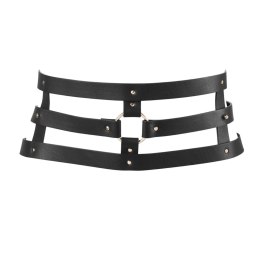 Bijoux Indiscrets Maze Wide Belt Black - Szeroki pas z wegańskiej skory, czarny