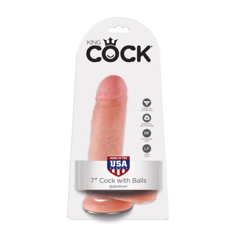 King Cock 7 Inch z Przyssawką i Elementami Modelu, kolor jasny King Cock 7 Inch z Przyssawką i Elementami Modelu, kolor jasny