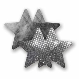 Nippies Solid Nightfever Star naklejki ochronne B, 2 pary, czarne i srebrne