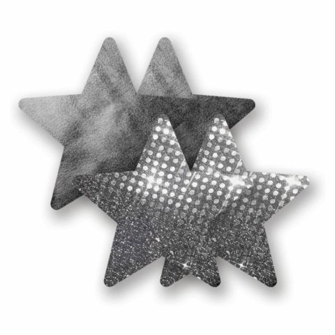 Nippies Solid Nightfever Star naklejki ochronne B, 2 pary, czarne i srebrne