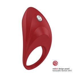 OVO B7 Red - Pierścień wibrujący silikonowy, wodoodporny, cichy