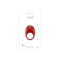 OVO B7 Red - Pierścień wibrujący silikonowy, wodoodporny, cichy
