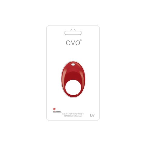OVO B7 Red - Pierścień wibrujący silikonowy, wodoodporny, cichy OVO B7 Red - Pierścień wibrujący silikonowy, wodoodporny, cichy