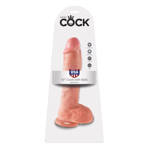 Pipedream King Cock 10" z podstawą, model anatomiczny, kolor jasny Pipedream King Cock 10" z podstawą, model anatomiczny, kolor jasny