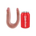 Pipedream King Cock U-Shaped Double Trouble Small Flesh - elastyczny model podwojny