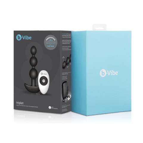 B-Vibe Triplet Black - wibrująca sonda z 2 silnikami i pilotem B-Vibe Triplet Black - wibrująca sonda z 2 silnikami i pilotem