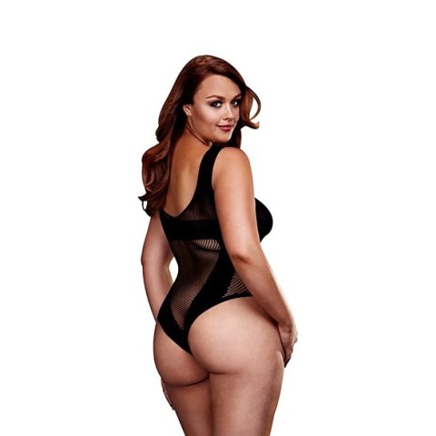 Baci Body Jacquard Fishnet V Queen Size - elastyczna siateczka XL Baci Body Jacquard Fishnet V Queen Size - elastyczna siateczka XL
