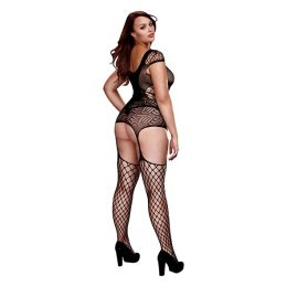 Baci Bodystocking Queen Size siateczkowy z motywem gorsetu i pończoch