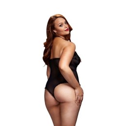 Baci Lace Bodysuit Queen Size Black - koronkowy model z kwiatowym wzorem