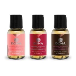 Dona Massage Gift Set Flavored - zestaw 3 jadalnych olejkow do masażu 3x30ml