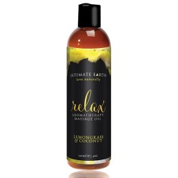 Intimate Earth Relax Olejek do masażu 240 ml - trawa cytrynowa i kokos