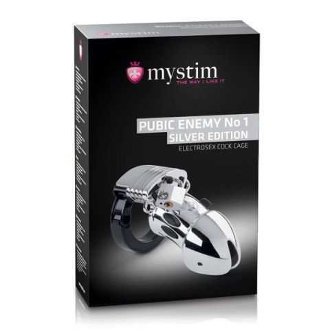 Mystim Pubic Enemy No 1 Silver - anatomiczna klatka intymna z funkcją elektrostymulacji Mystim Pubic Enemy No 1 Silver - anatomiczna klatka intymna z funkcją elektrostymulacji
