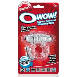 The Screaming O Owow Clear - wibrujący pierścień silikonowy, transparentny